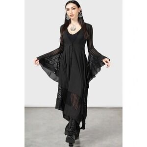 killstar pentagram maxi dress Killstar Velvet Midi Dress with Pentagram
